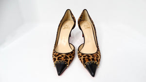 Christian Louboutin Culturella 70mm Pony Hair Leopard Studded Pumps