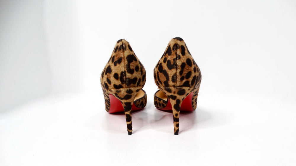 Christian Louboutin Culturella 70mm Pony Hair Leopard Studded Pumps