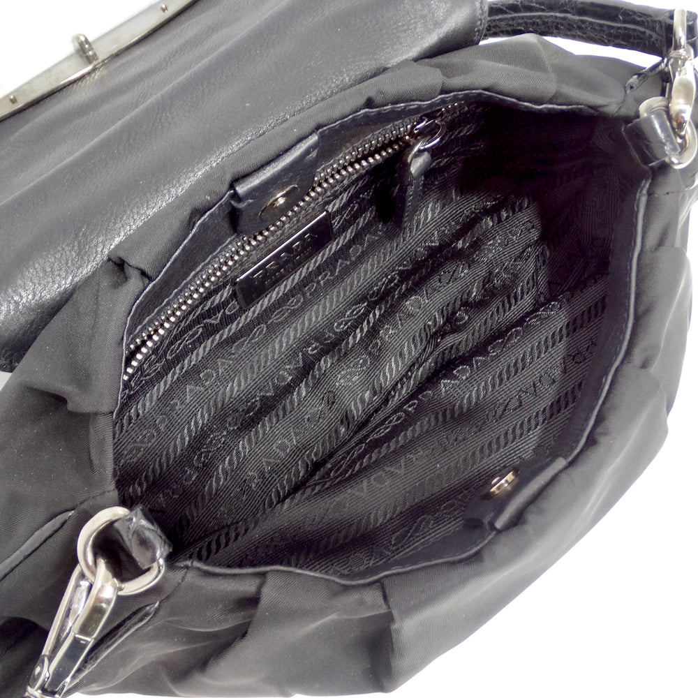 Prada Black Embellished Skipper Shoulder Bag