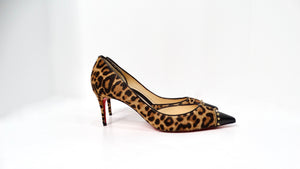 Christian Louboutin Culturella 70mm Pony Hair Leopard Studded Pumps