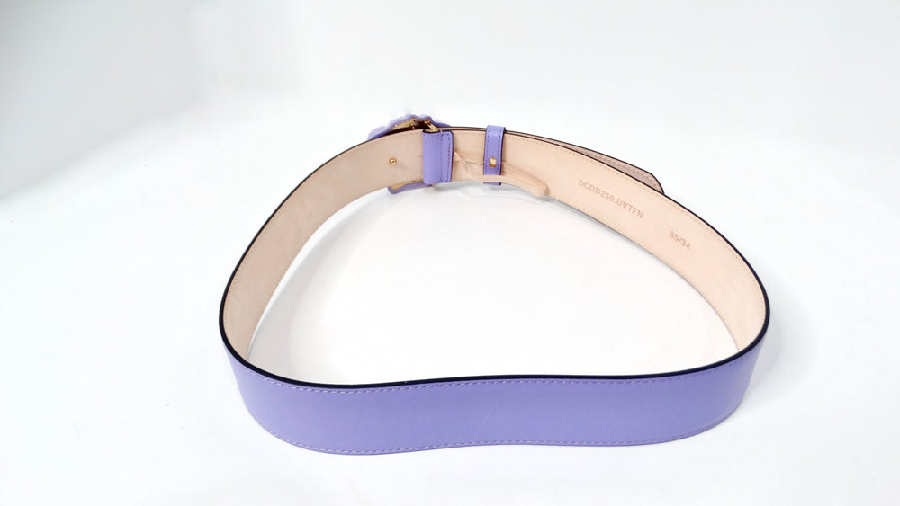 Versace Medusa Light Purple Monochrome Leather Belt