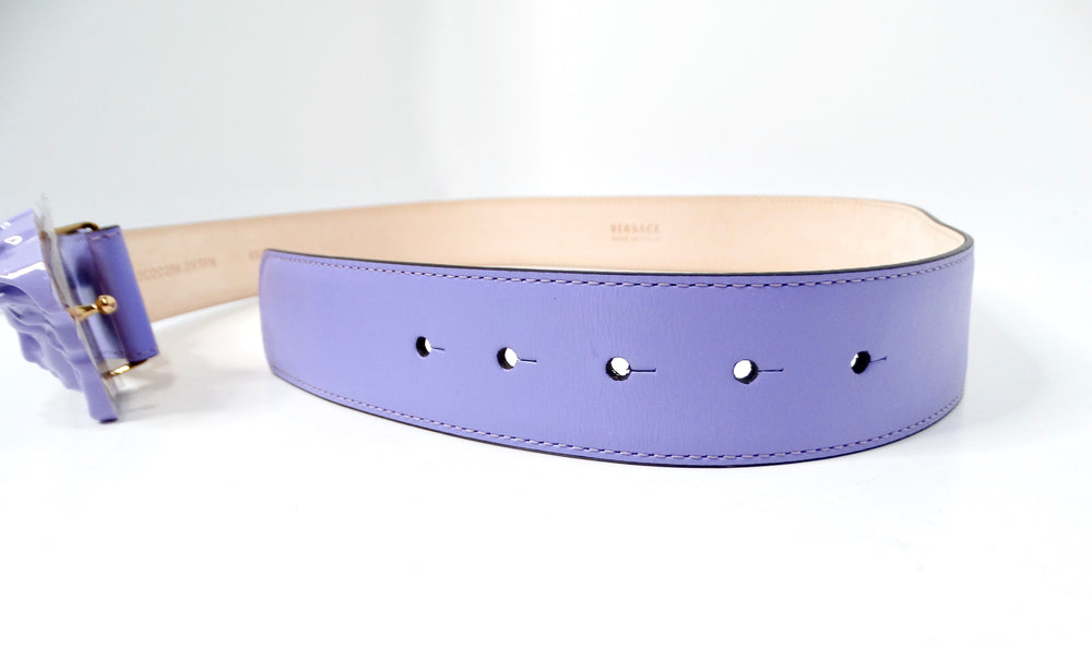 Versace Medusa Light Purple Monochrome Leather Belt