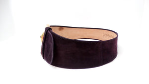 1980s Donna Karan Purple Suede Leather Chunky Waist Belt