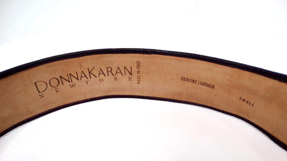 1980s Donna Karan Purple Suede Leather Chunky Waist Belt
