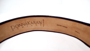 1980s Donna Karan Purple Suede Leather Chunky Waist Belt