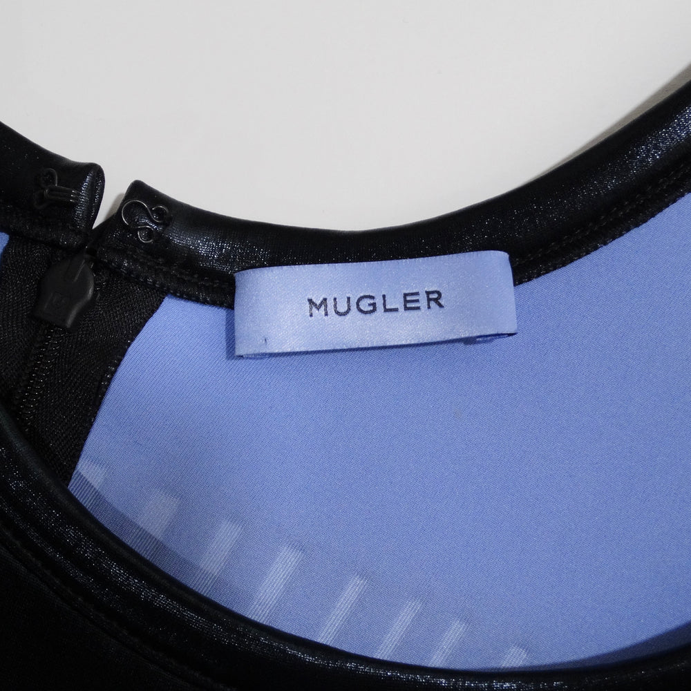 Mugler Black Embossed Scuba Bodysuit