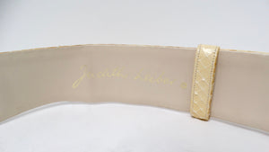 Vintage Judith Leiber Snakeskin Waist Belt With Pink Rhinestone Embellishments