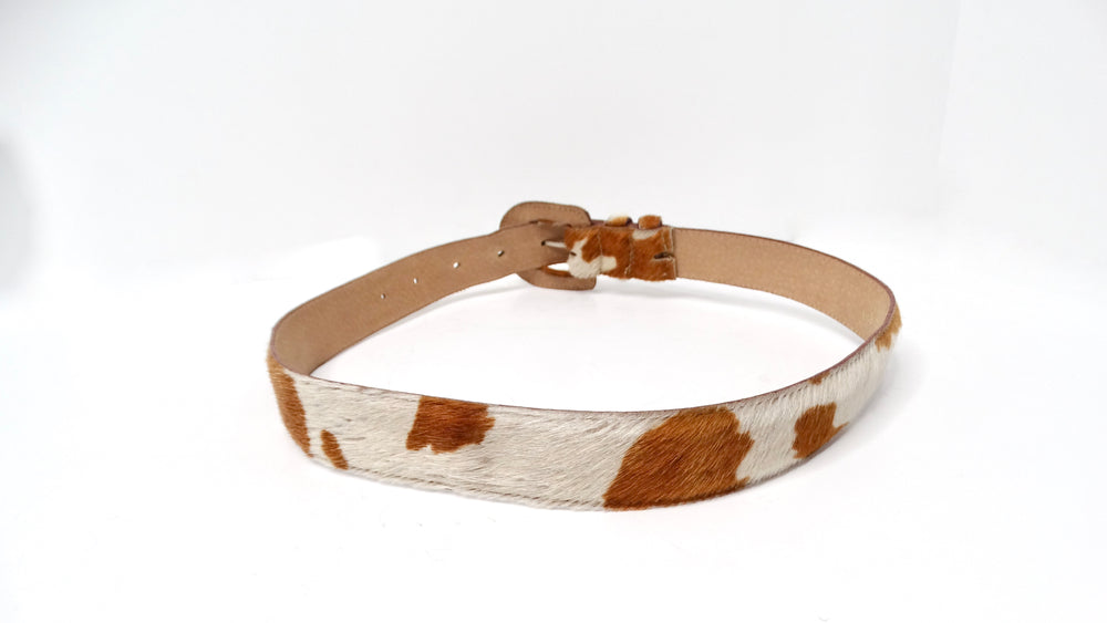 Vintage Worth Spotted Pony Hair Leather Belt