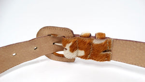 Vintage Worth Spotted Pony Hair Leather Belt