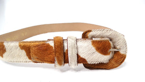 Vintage Worth Spotted Pony Hair Leather Belt