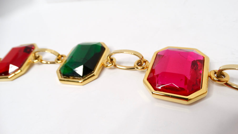 1980s Chain Link Multicolor Jewel-Tone Belt