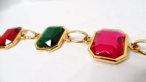 1980s Chain Link Multicolor Jewel-Tone Belt