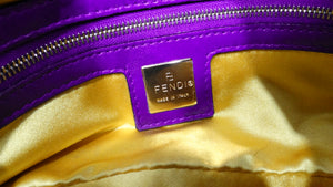 Fendi Circa 1990s Purple Suede & Gold-Tone Baguette Shoulder Bag