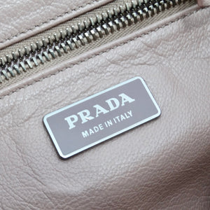 Prada Brown Leather Embellished Skipper Shoulder Bag