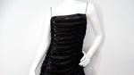 Moschino 1990s Couture Black Sequins Sheer Sleeveless Dress with Fringe