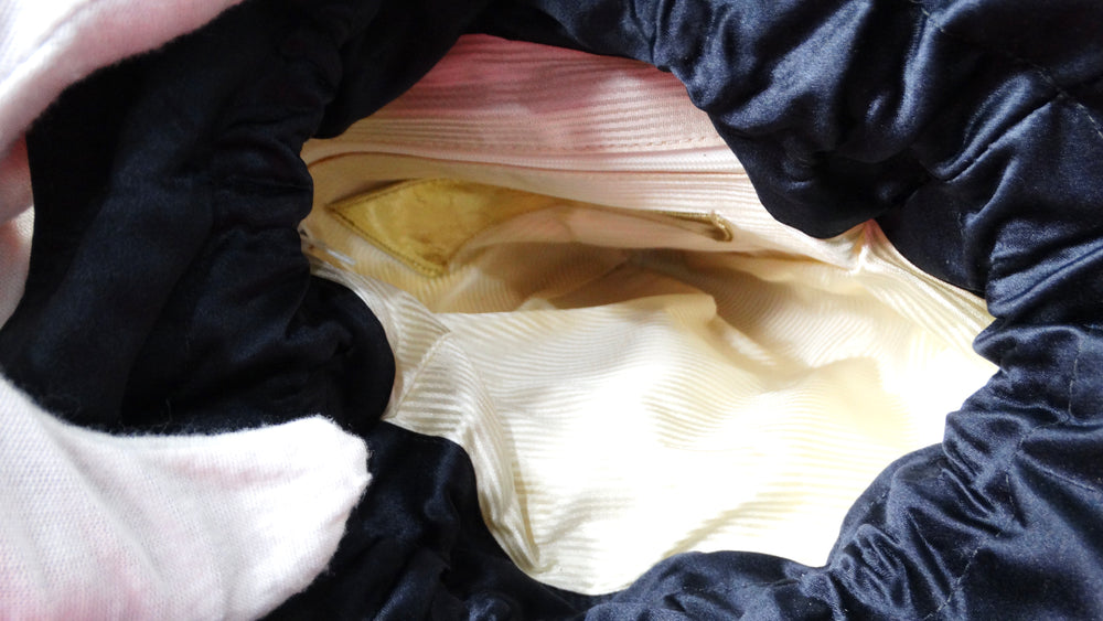Vintage Escada Gold Metallic Leather Cone Style Drawstring Evening Bag