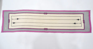 Vintage Celine Rope & Pulley Motif Silk Scarf