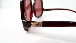 Y2K Chanel Red Oversized Round Tinted Sunglasses