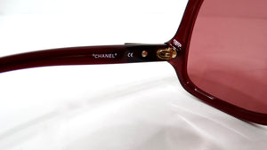 Y2K Chanel Red Oversized Round Tinted Sunglasses