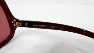 Y2K Chanel Red Oversized Round Tinted Sunglasses