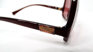 Y2K Chanel Red Oversized Round Tinted Sunglasses