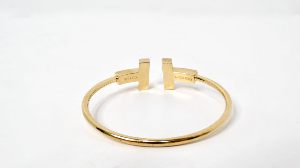 Tiffany & Co 18k Gold T Wire Bracelet