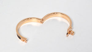 Hermes Rose Gold Plated & Black Noir Mini Clic Kelly Bracelet