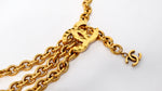 Chanel 1980s Yellow Gold-Tone CC Logo Triple Chain Belt