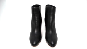 Chanel Black Lambskin Leather Heel Ankle Boots