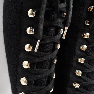 Chanel Fall 2014 Patent Calfskin Tweed Sneaker Boot