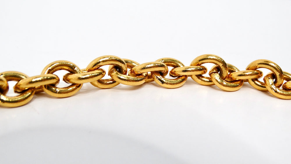 Chanel 1980s Yellow Gold-Tone CC Logo Triple Chain Belt