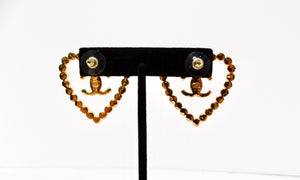 Chanel Cruise 2022/23 Crystal & Gold Plated CC Earrings