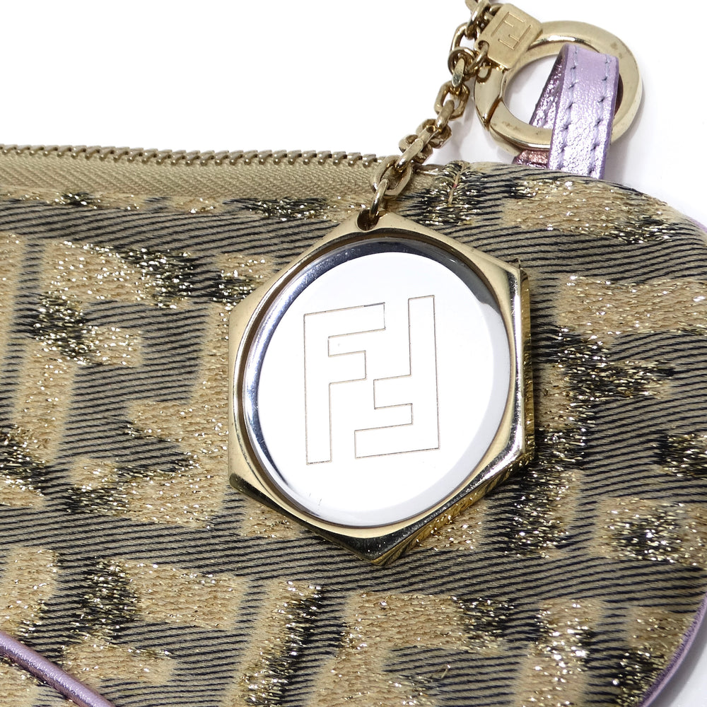 Fendi 2002 Gold Lilac Zucca Monogram Micro Handbag