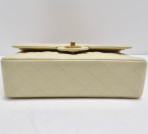 Chanel Caviar Quilted Small Double Flap White