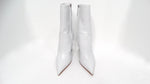 Amina Muaddi Pernille White Leather Wedge Boots