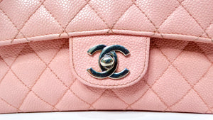 Chanel 2004 Small Pink Caviar Leather Classic Double-Flap Handbag