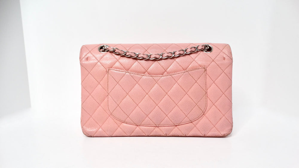 Chanel 2004 Small Pink Caviar Leather Classic Double-Flap Handbag