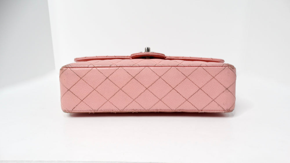 Chanel 2004 Small Pink Caviar Leather Classic Double-Flap Handbag