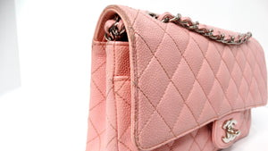 Chanel 2004 Small Pink Caviar Leather Classic Double-Flap Handbag