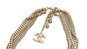 Chanel 2008 Gripoix Pendant Multi-Chain Gold-Tone Necklace With CC Charm