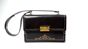 Misuri Custom Italian Black Leather Shoulder Bag