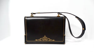 Misuri Custom Italian Black Leather Shoulder Bag