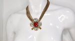 Chanel 2008 Gripoix Pendant Multi-Chain Gold-Tone Necklace With CC Charm