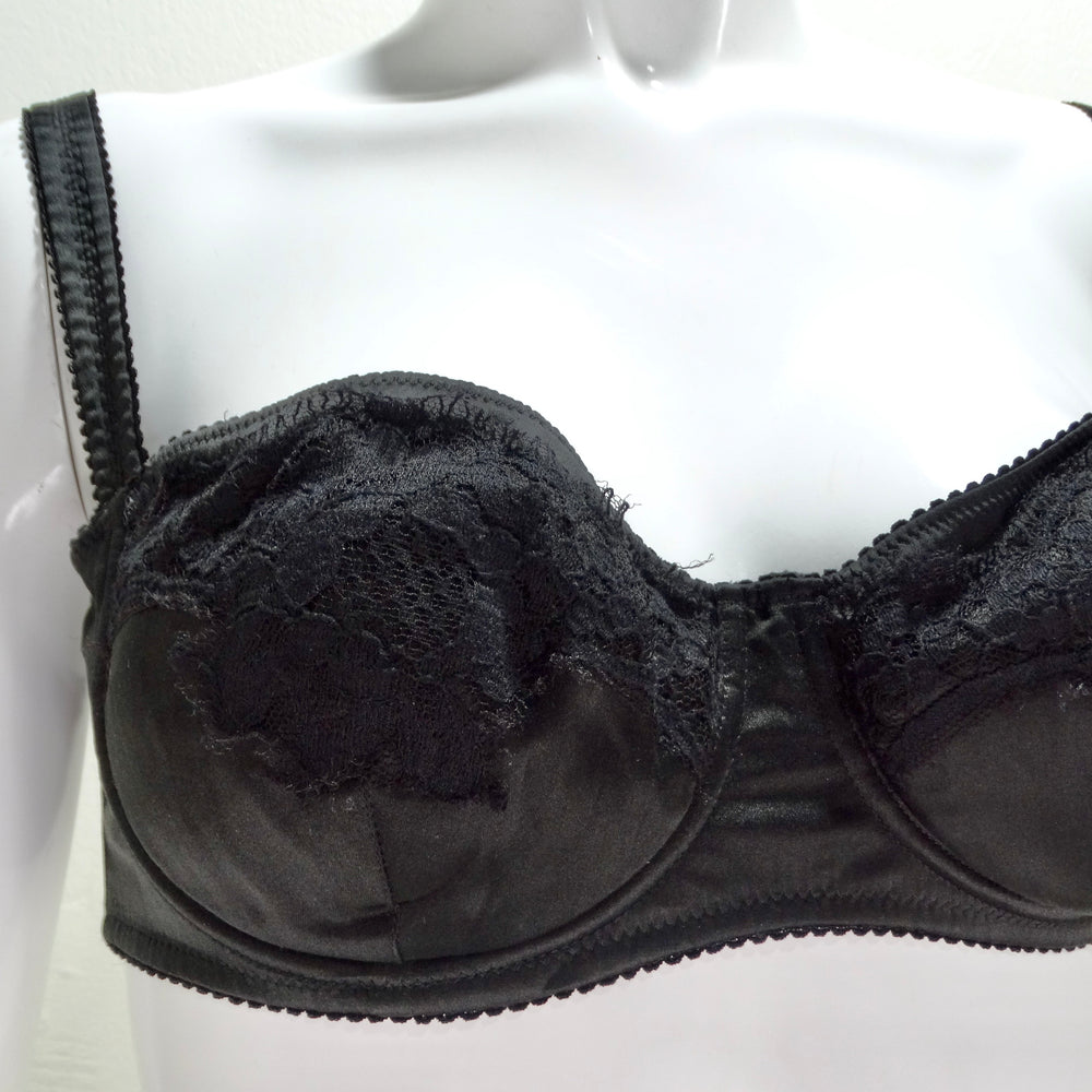 Dolce & Gabanna Black Lace Detail Balconette Bra – Vintage by Misty