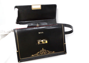 Misuri Custom Italian Black Leather Shoulder Bag