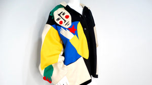 Jean Charles De Castelbajac 1980s Wool Abstract Face Jacket