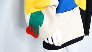 Jean Charles De Castelbajac 1980s Wool Abstract Face Jacket