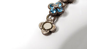 Barbara Bixby Sterling Silver & 18k Gold Gemstone Flower Bracelet