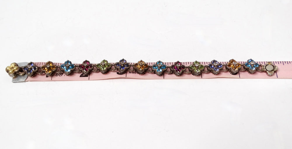 Barbara Bixby Sterling Silver & 18k Gold Gemstone Flower Bracelet