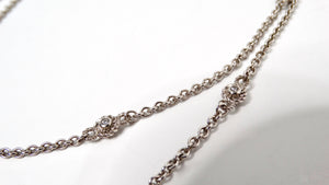 Judith Ripka Long Sterling Silver Chain Necklace With Cubic Zirconia Accents